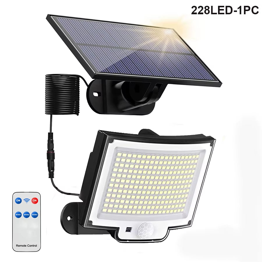 Solar Flood Lights Outdoor 106/318 LED Solar Motion Lights Remote Solar Security Lights Wall Lights Waterproof 3 Modes Garden