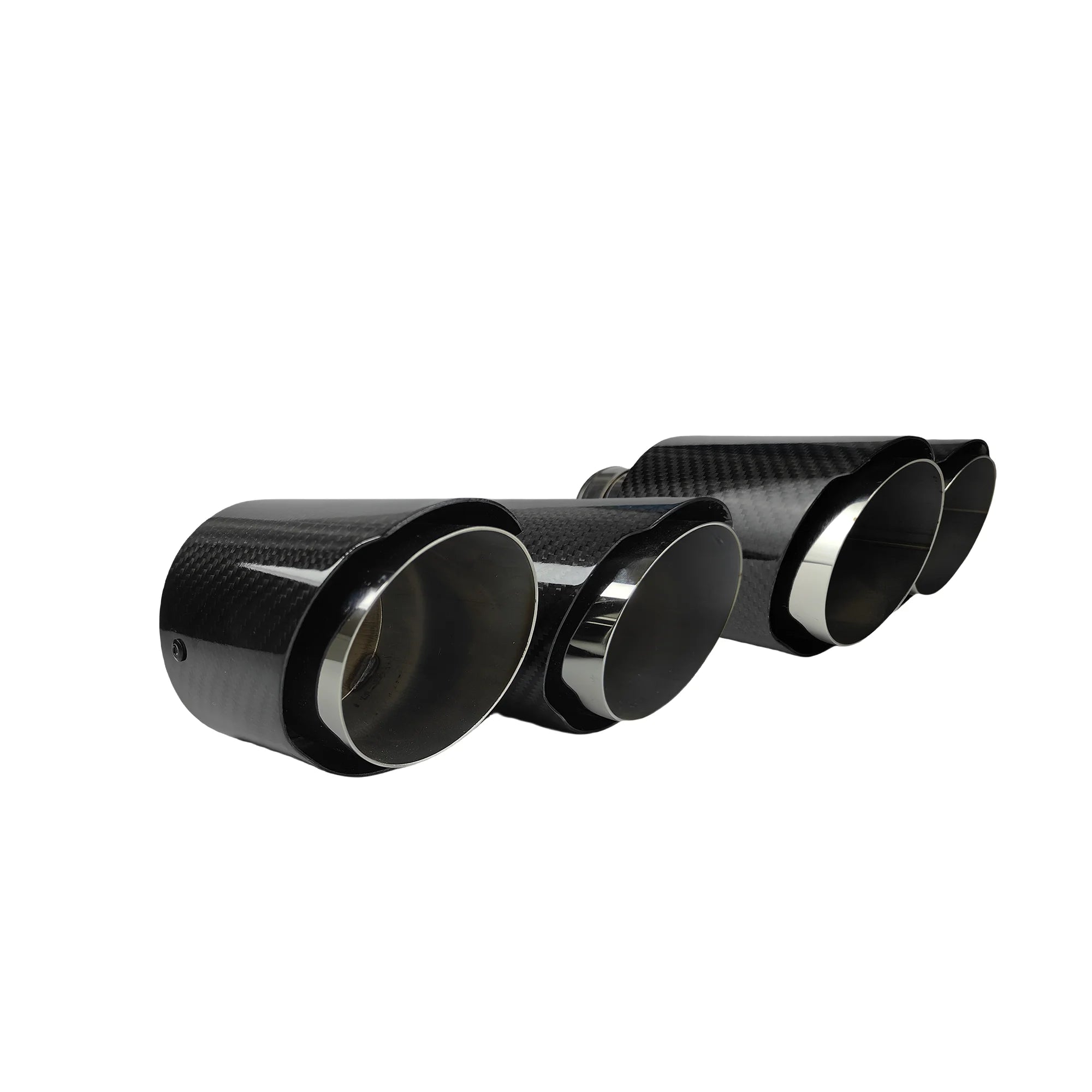 1 Pcs Universal Car Carbon Fibre Tail Throat Silencer Length Burnishing Y-Shaped Double Out Twill Glossy Exhaust Muffler Tip