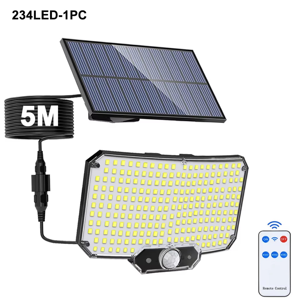 Solar Flood Lights Outdoor 106/318 LED Solar Motion Lights Remote Solar Security Lights Wall Lights Waterproof 3 Modes Garden