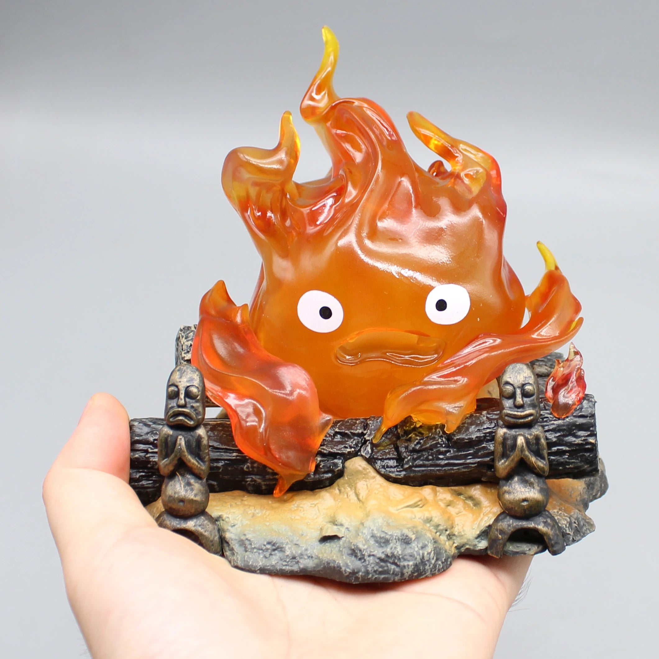 Calcifer Objects Lamp Cartoon Anime Figure 12Cm Candle Desk Action Figurine Pvc Model Statue Doll Collection Ornament Toy Gift
