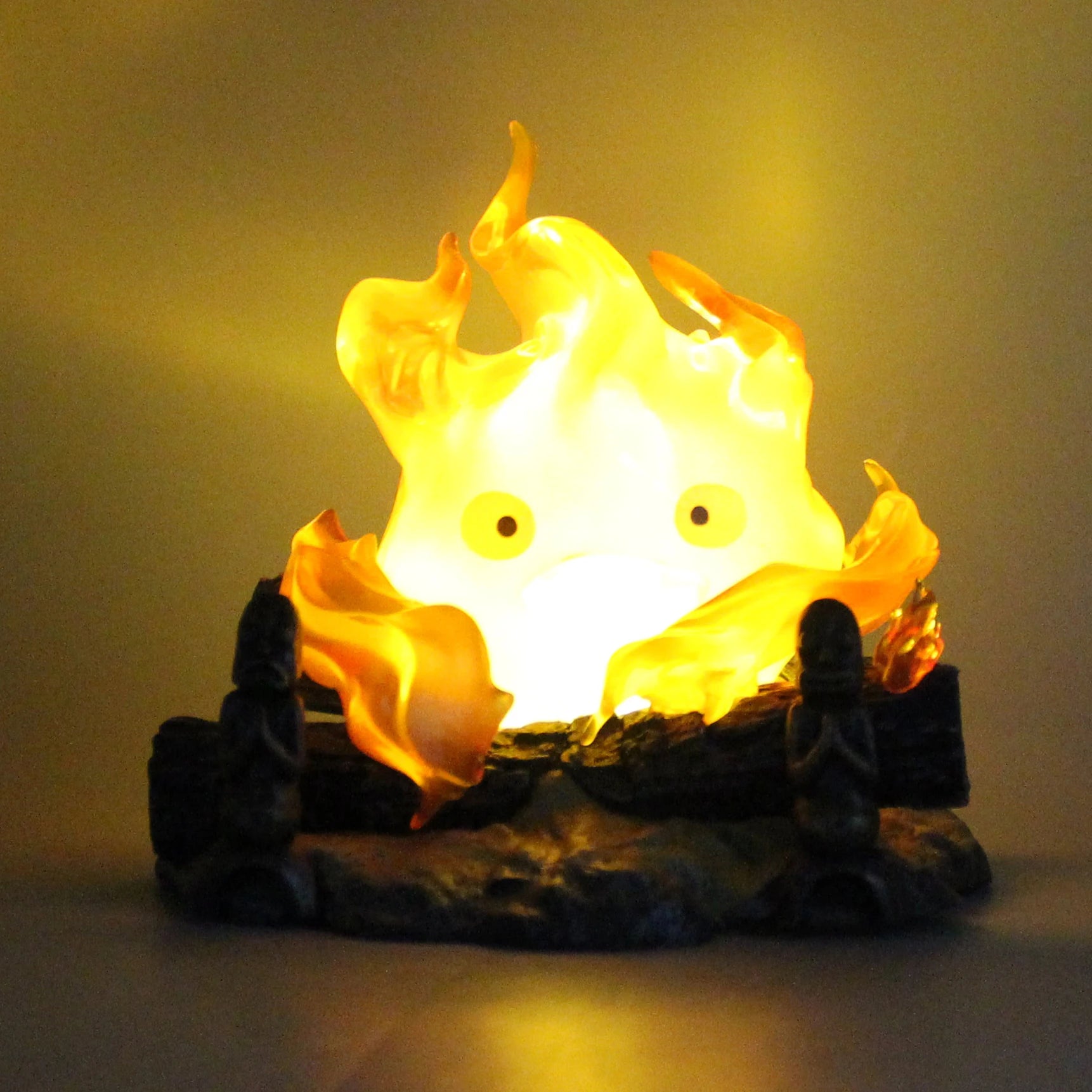 Calcifer Objects Lamp Cartoon Anime Figure 12Cm Candle Desk Action Figurine Pvc Model Statue Doll Collection Ornament Toy Gift