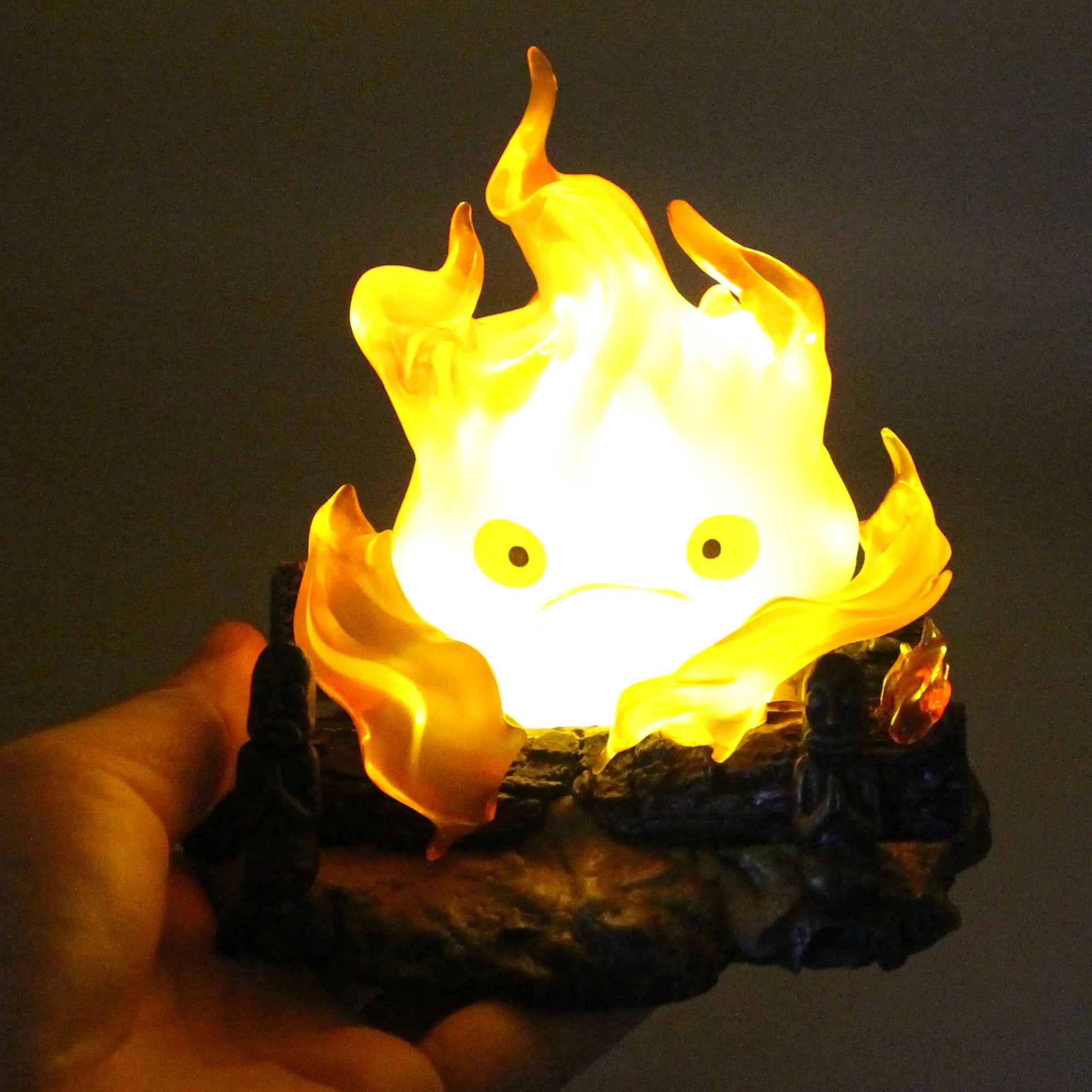 Calcifer Objects Lamp Cartoon Anime Figure 12Cm Candle Desk Action Figurine Pvc Model Statue Doll Collection Ornament Toy Gift