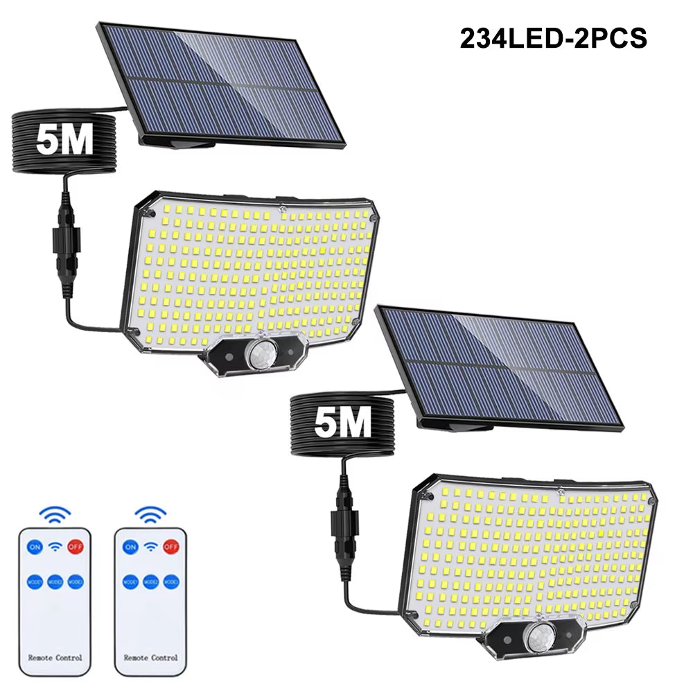 Solar Flood Lights Outdoor 106/318 LED Solar Motion Lights Remote Solar Security Lights Wall Lights Waterproof 3 Modes Garden