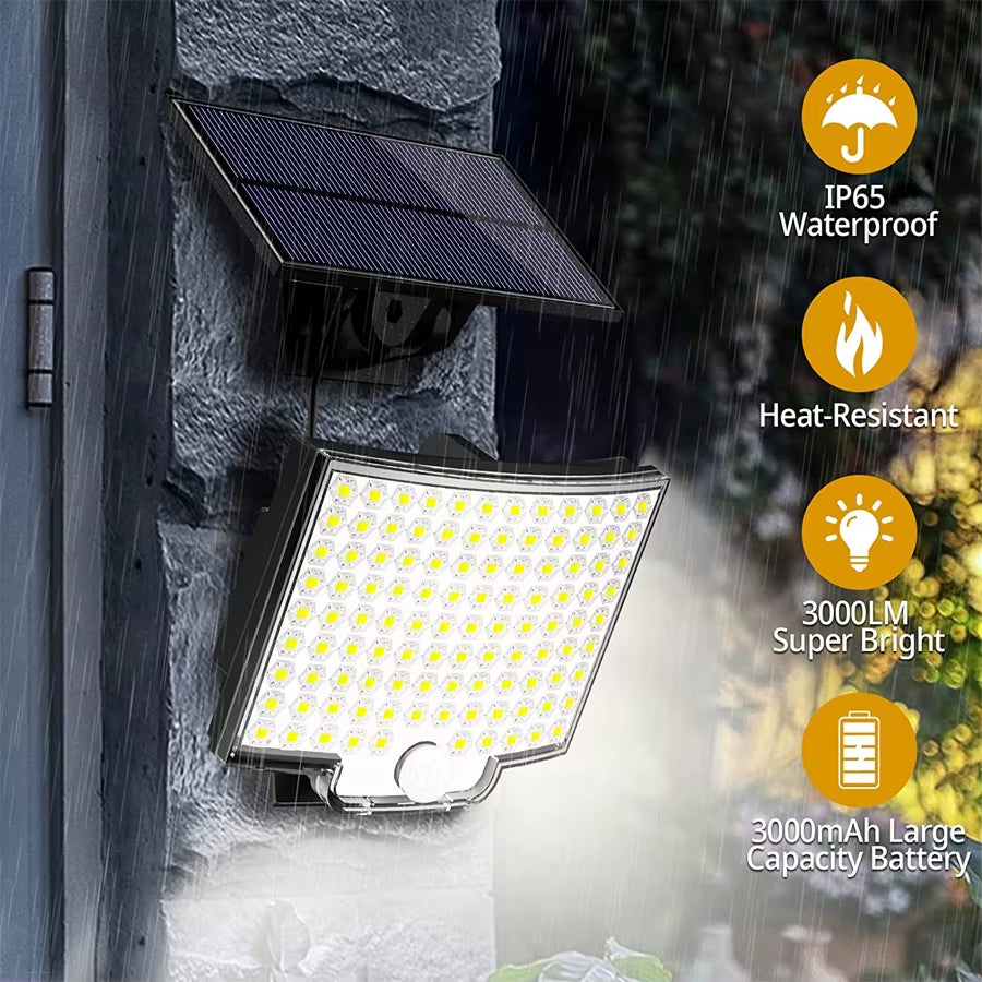 Solar Flood Lights Outdoor 106/318 LED Solar Motion Lights Remote Solar Security Lights Wall Lights Waterproof 3 Modes Garden