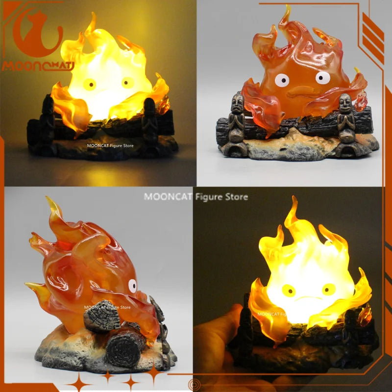 Calcifer Objects Lamp Cartoon Anime Figure 12Cm Candle Desk Action Figurine Pvc Model Statue Doll Collection Ornament Toy Gift