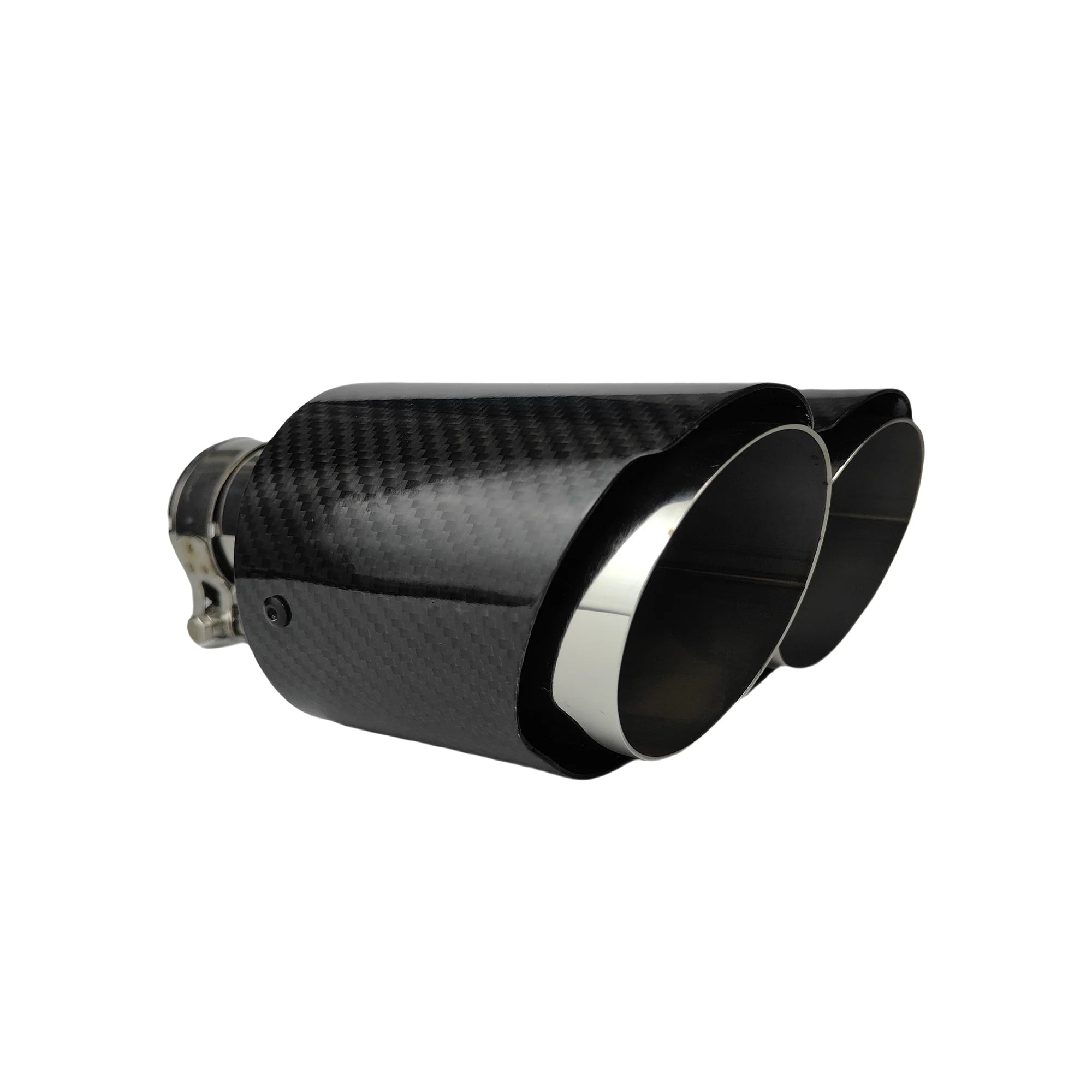 1 Pcs Universal Car Carbon Fibre Tail Throat Silencer Length Burnishing Y-Shaped Double Out Twill Glossy Exhaust Muffler Tip